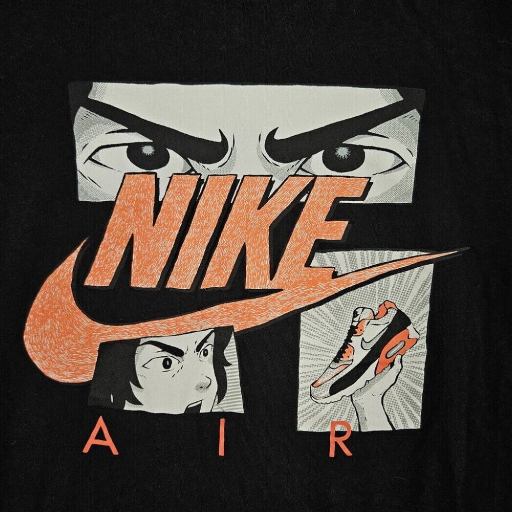 Nike Air T-Shirt Anime Graphic Print The Nike Tee Short Sleeve Mens Size S Black